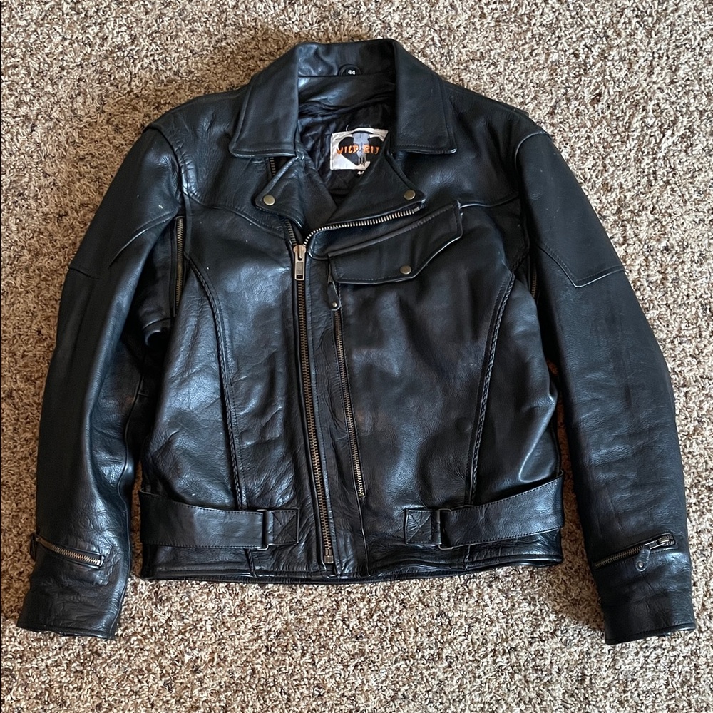 Wild Ride Classic Black Leather Biker Jacket